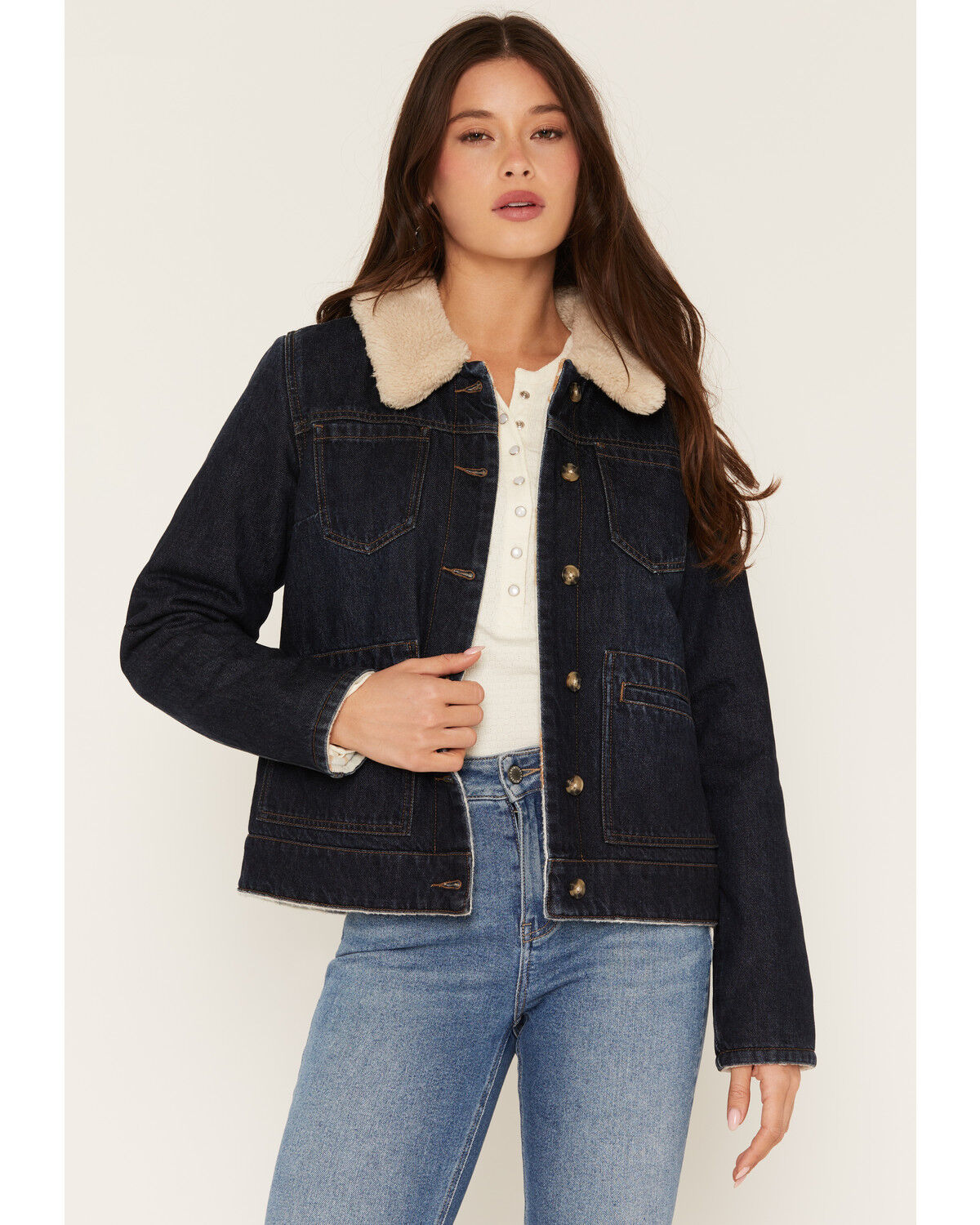 Idyllwind Women's Fairbrook Reversible Button-Down Denim Jacket, Dark Wash, hi-res