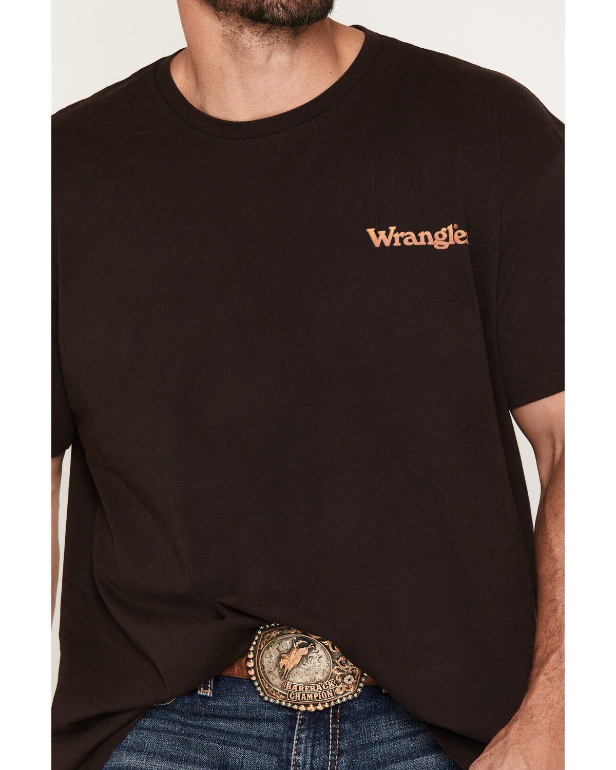Image #4 - Wrangler Men's Rodeo Short Sleeve Graphic T-Shirt, Dark Brown, hi-res