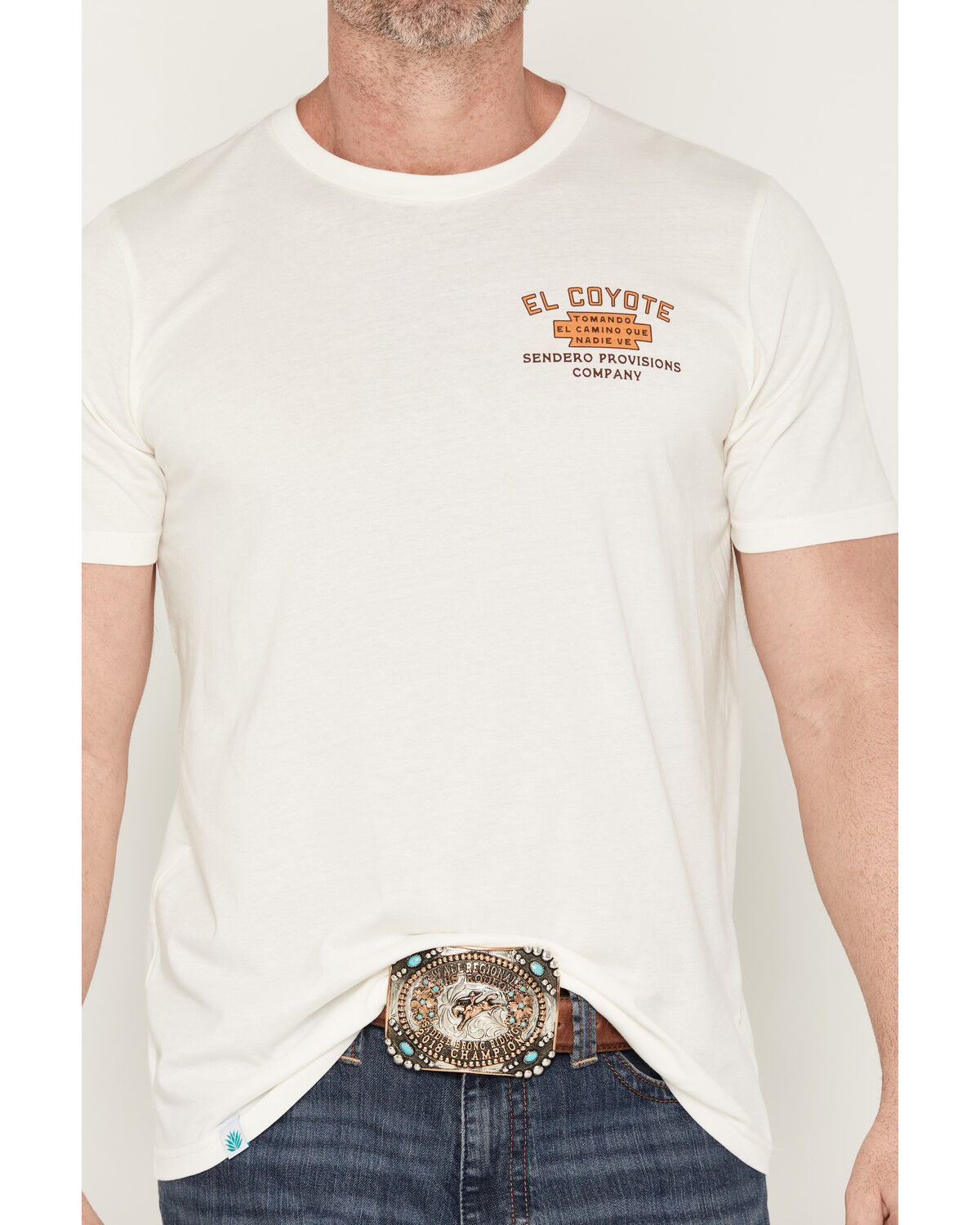 Image #3 - Sendero Provisions Men's Coyote Short Sleeve Graphic T-Shirt, White, hi-res