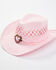 Image #1 - Shyanne Girls' Sweety Straw Western Hat , Pink, hi-res