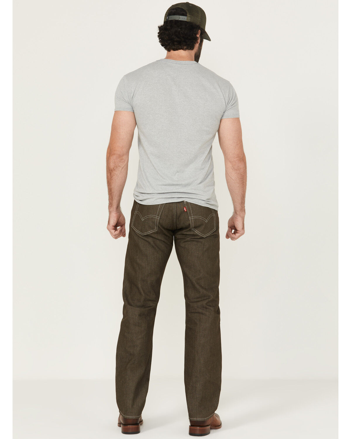 Image #3 - Levi's Men's 501&reg; Original Shrink-To-Fit&trade; Straight Rigid Denim Jeans, Dark Brown, hi-res