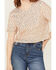 Image #2 - Miss Me Women's Geo Print Sequins Short Sleeve Top , Rose, hi-res