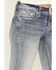 Image #4 - Miss Me Women's Light Wash Mid Rise Floral Embroidered 34" Bootcut Stretch Denim Jeans, Light Wash, hi-res