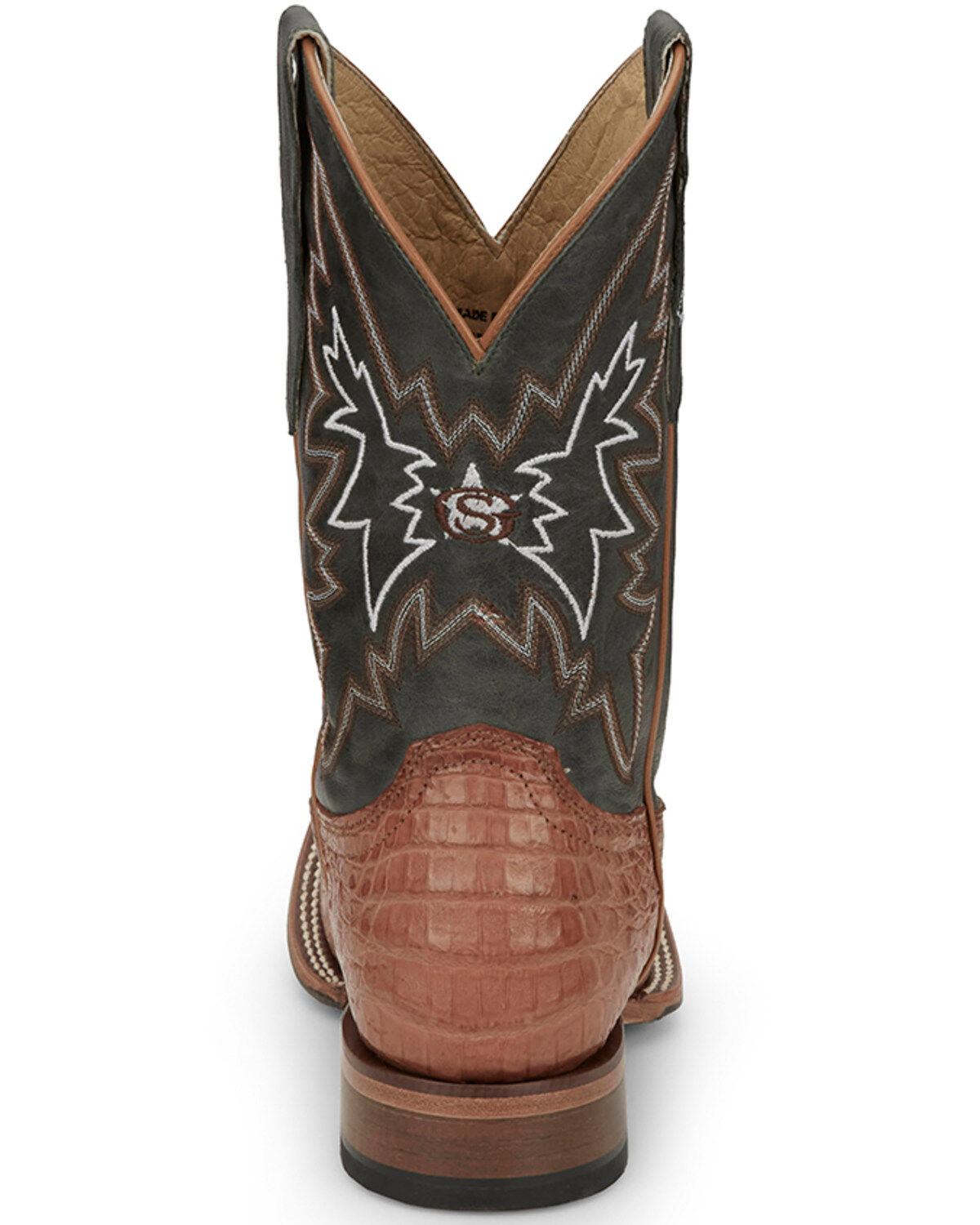 Image #5 - Justin Men's Haggard Exotic Caiman Western Boots - Broad Square Toe, Tan, hi-res