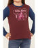 Image #3 - Shyanne Girls' Long Sleeve Rider Graphic Tee, Burgundy, hi-res