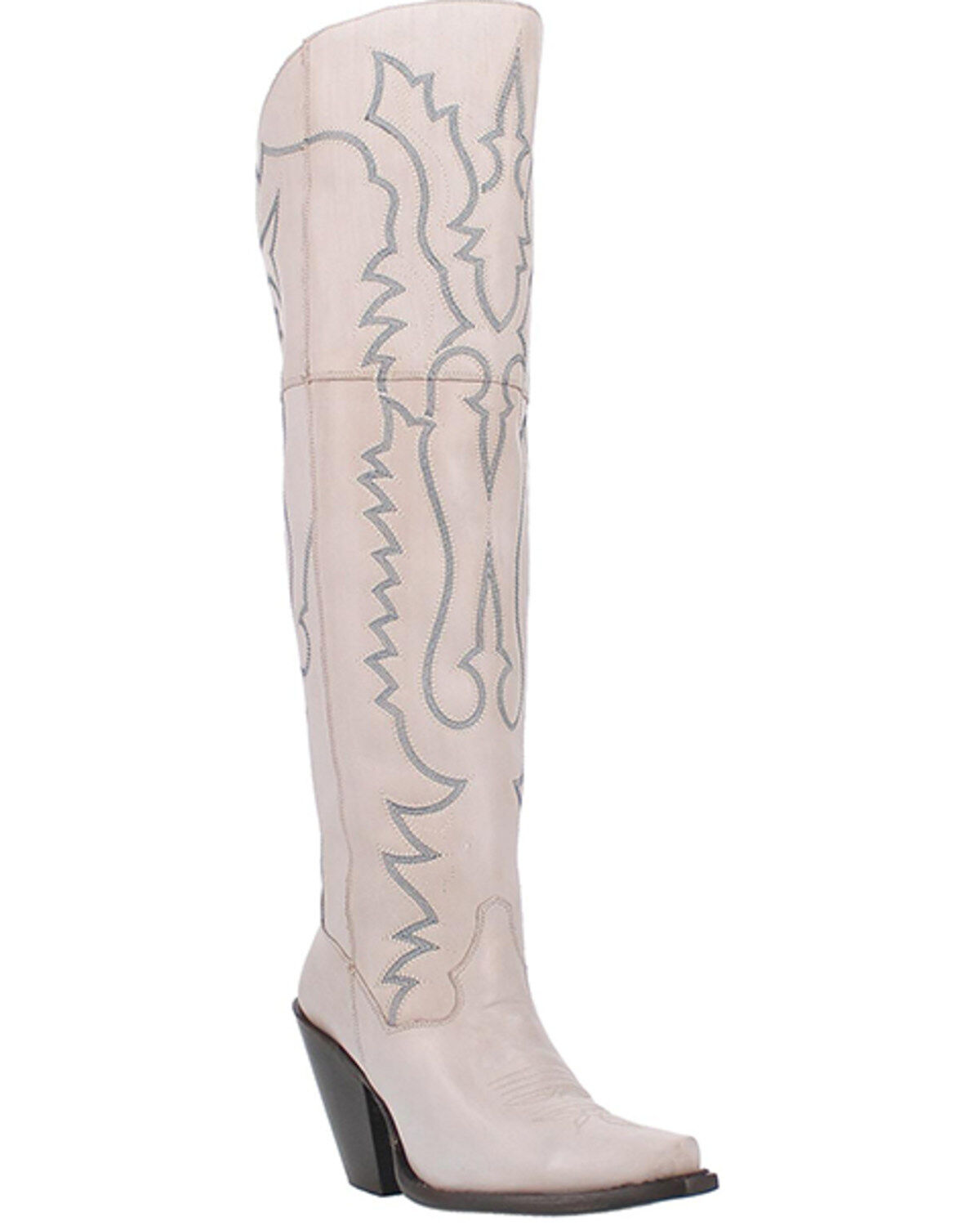 Dan Post Women's Loverfly Tall Western Boots - Snip Toe, White, hi-res