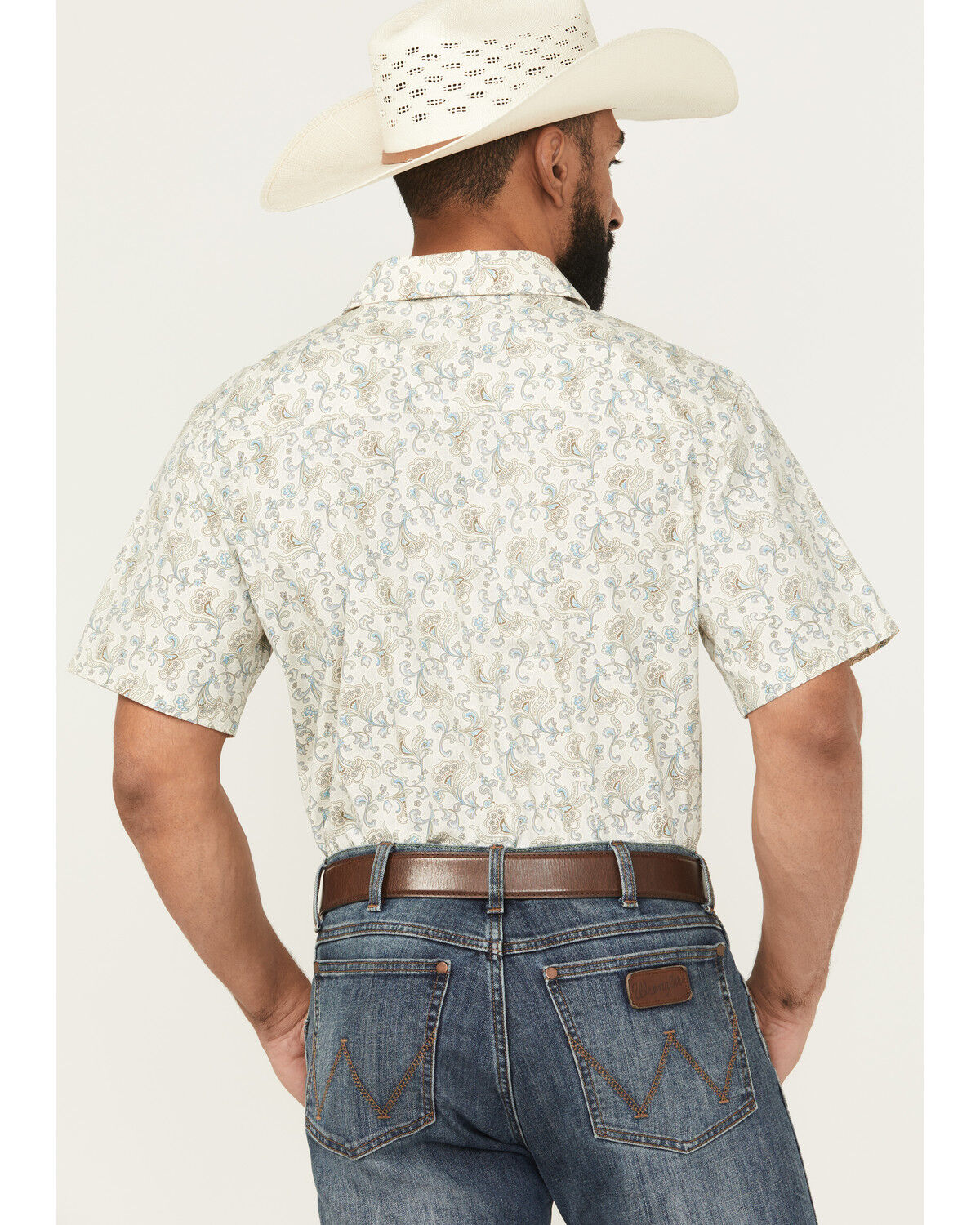 Image #4 - Gibson Trading Co Men's Groovy Floral Print Short Sleeve Button-Down Western Shirt - Big, Ivory, hi-res