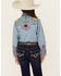 Image #4 - Rockmount Ranchwear Girls' Floral Yoke Long Sleeve Pearl Snap Denim Western Shirt, Blue, hi-res