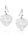 Image #1 - Montana Silversmiths Women's Chiseled Heart Earrings, Silver, hi-res