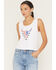 Image #1 - Wrangler Retro Women's Patriotic Bull Graphic Tank Top, White, hi-res