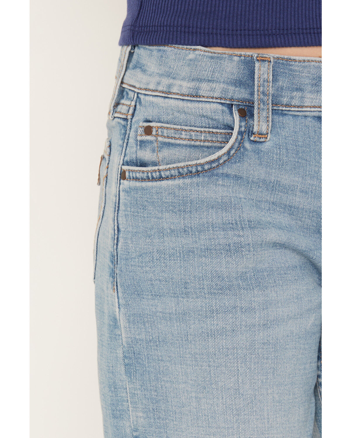 Image #2 - Wrangler Girls' Light Wash Carla Wide Leg Stretch Denim Jeans, Light Wash, hi-res
