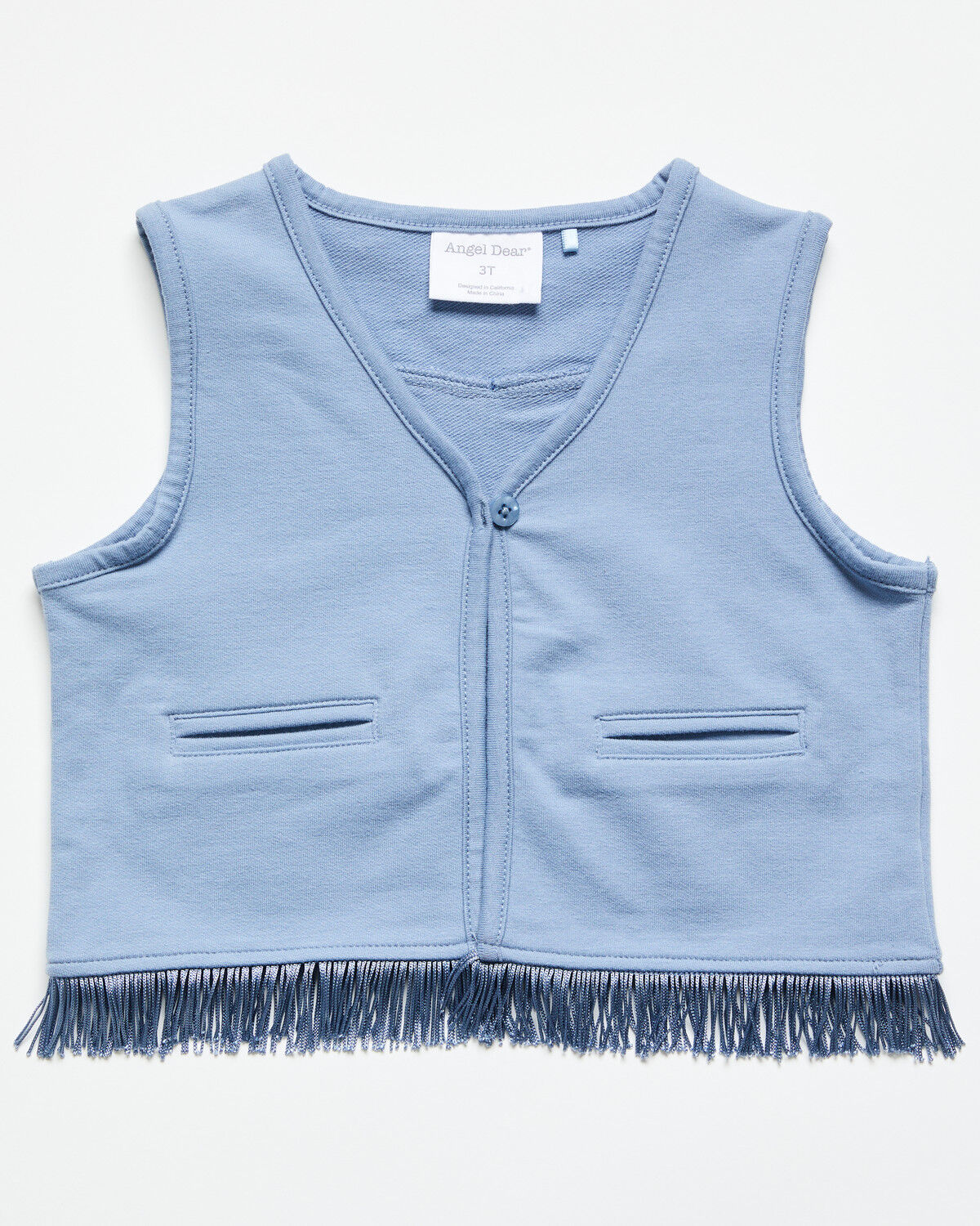 Image #1 - Angel Dear Toddler Boys' Fringe Vest, Blue, hi-res