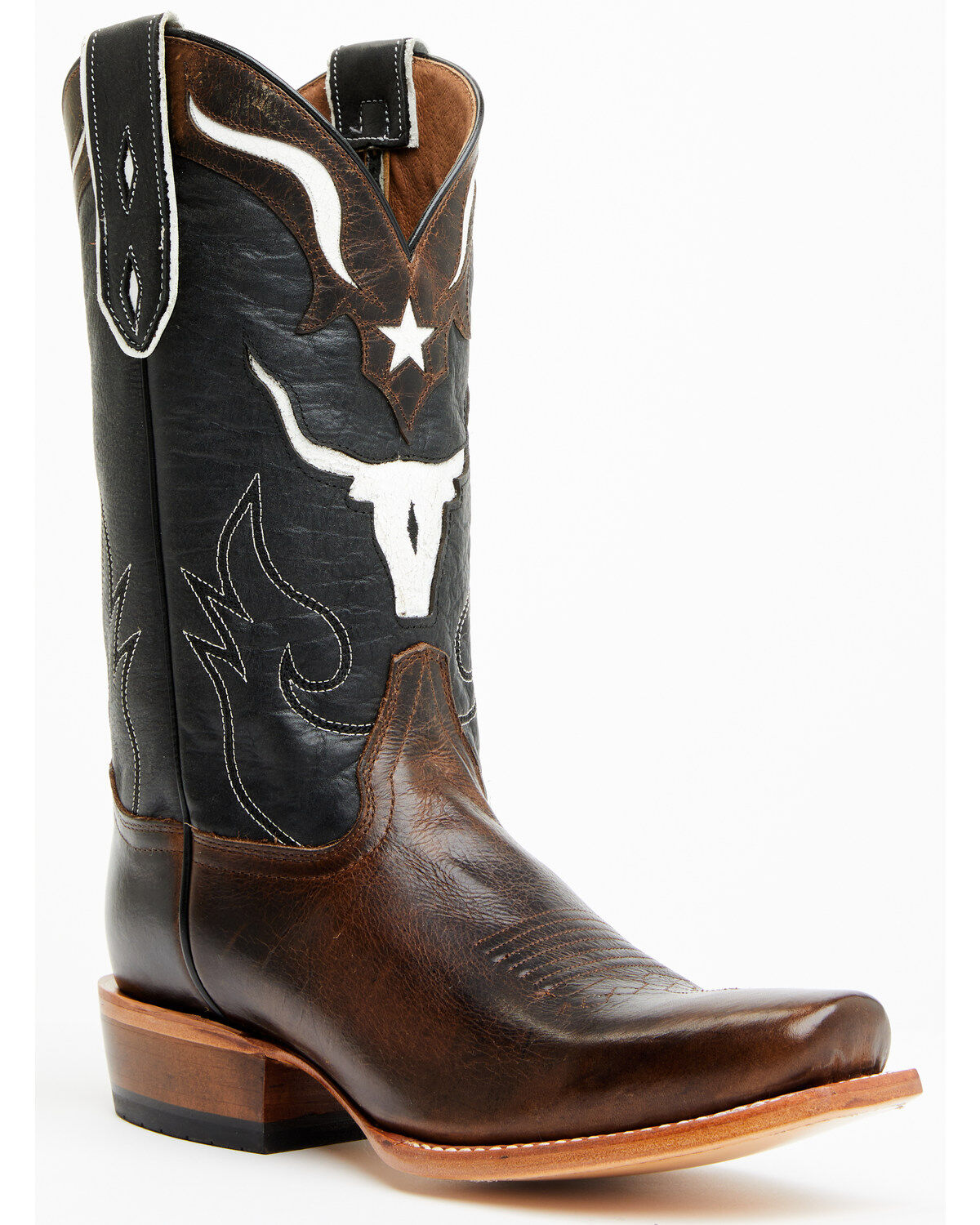 Moonshine Spirit&reg; Men's Showtime Longhorn Inlay Western Boots - Square Toe, Brown, hi-res