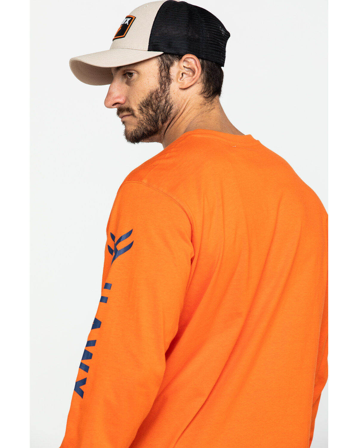 Image #5 - Hawx Men's Logo Long Sleeve Work T-Shirt - Big, Orange, hi-res