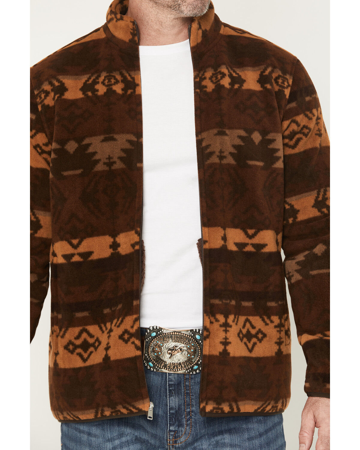 Image #3 - Cody James Men's Willows Southwestern Print Zip-Up Jacket, Dark Brown, hi-res