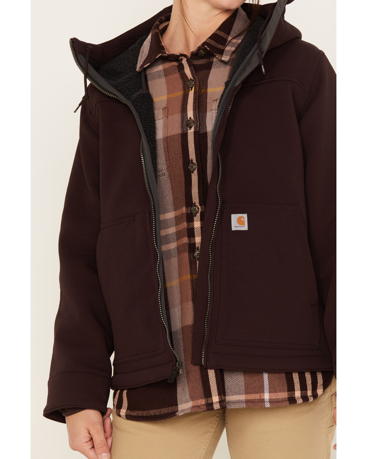 Image #3 - Carhartt Women's Super Dux&trade; Relaxed Fit Sherpa-Lined Active Jacket, Purple, hi-res