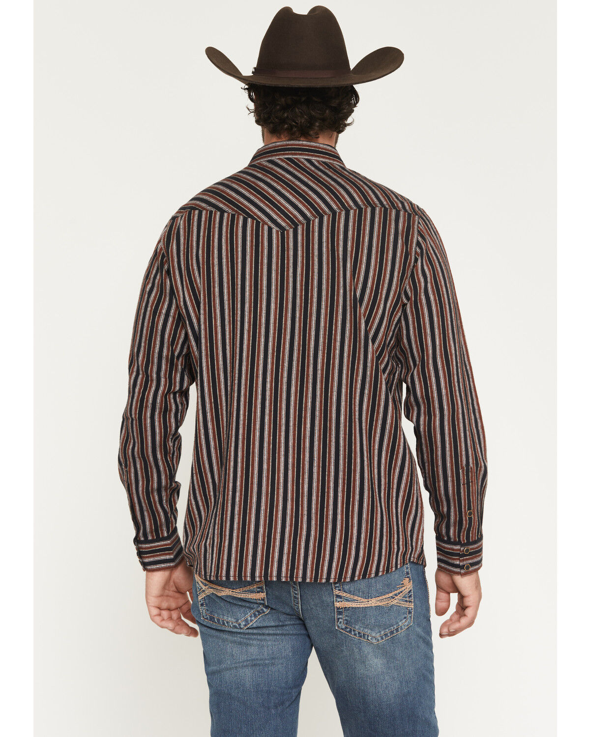 Image #4 - Moonshine Spirit&reg; Men's Timberwolf Striped Long Sleeve Snap Flannel Shirt, Black, hi-res