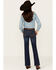 Image #4 - Shyanne Girls' Dark Wash Stretch Bootcut Riding Jeans , Dark Wash, hi-res