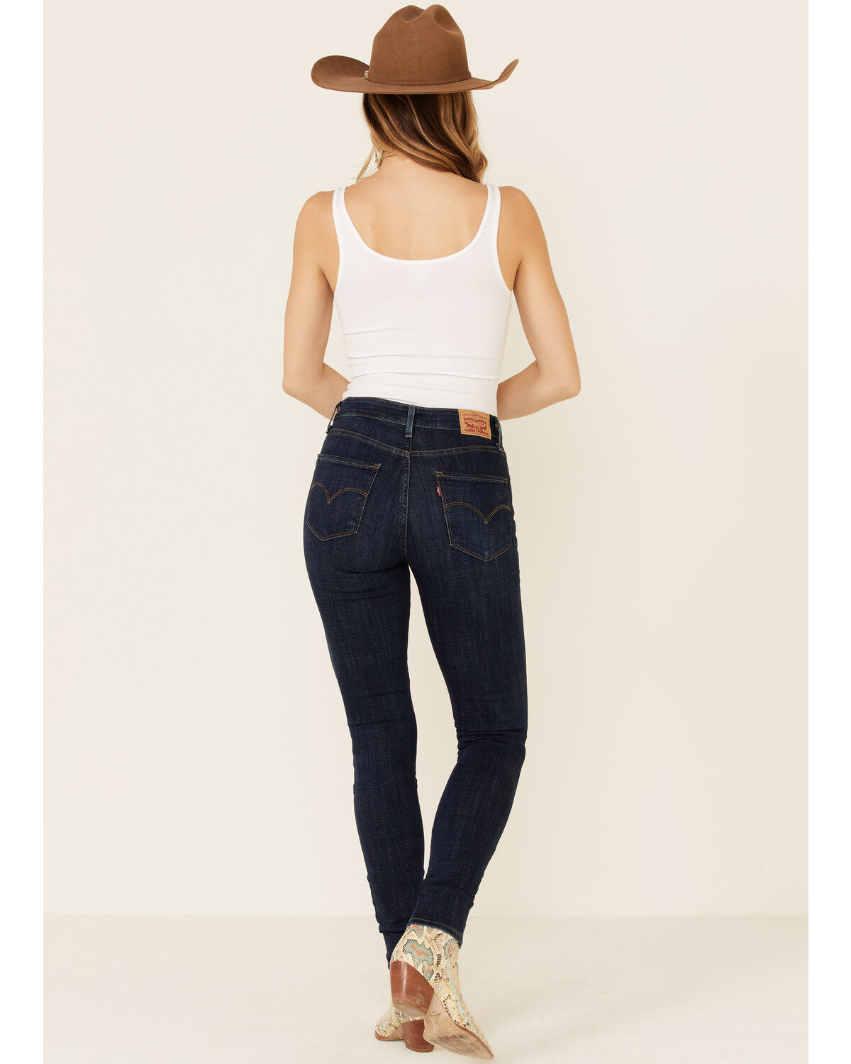 Image #3 - Levi's Women's Dark Wash 721 High Rise Skinny Jeans, Blue, hi-res