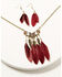 Image #1 - Shyanne Women's Desert Rose Antique Feather Necklace and Earrings Jewelry Set - 2 Piece , Gold, hi-res