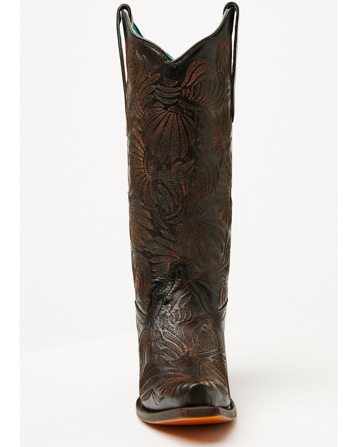 Image #4 - Corral Women's Floral Embroidered Tall Western Boots - Snip Toe, Black, hi-res