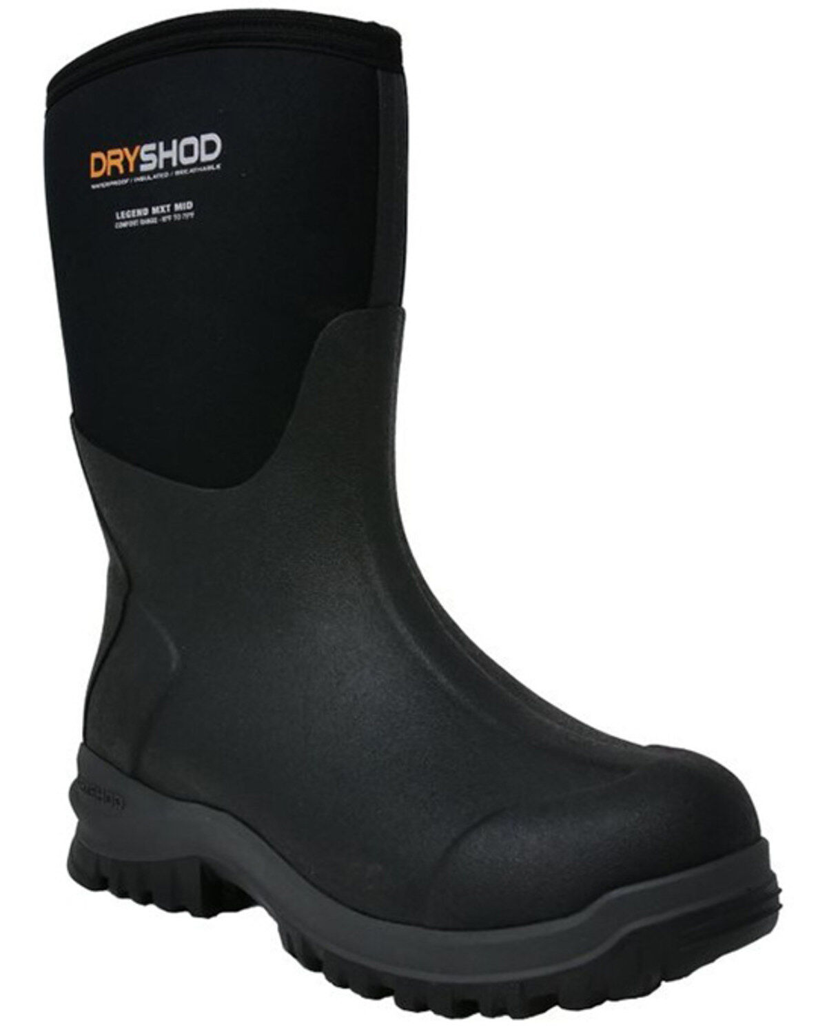 Dryshod Men's Legend MXT Rubber Boots - Round Toe, Black, hi-res