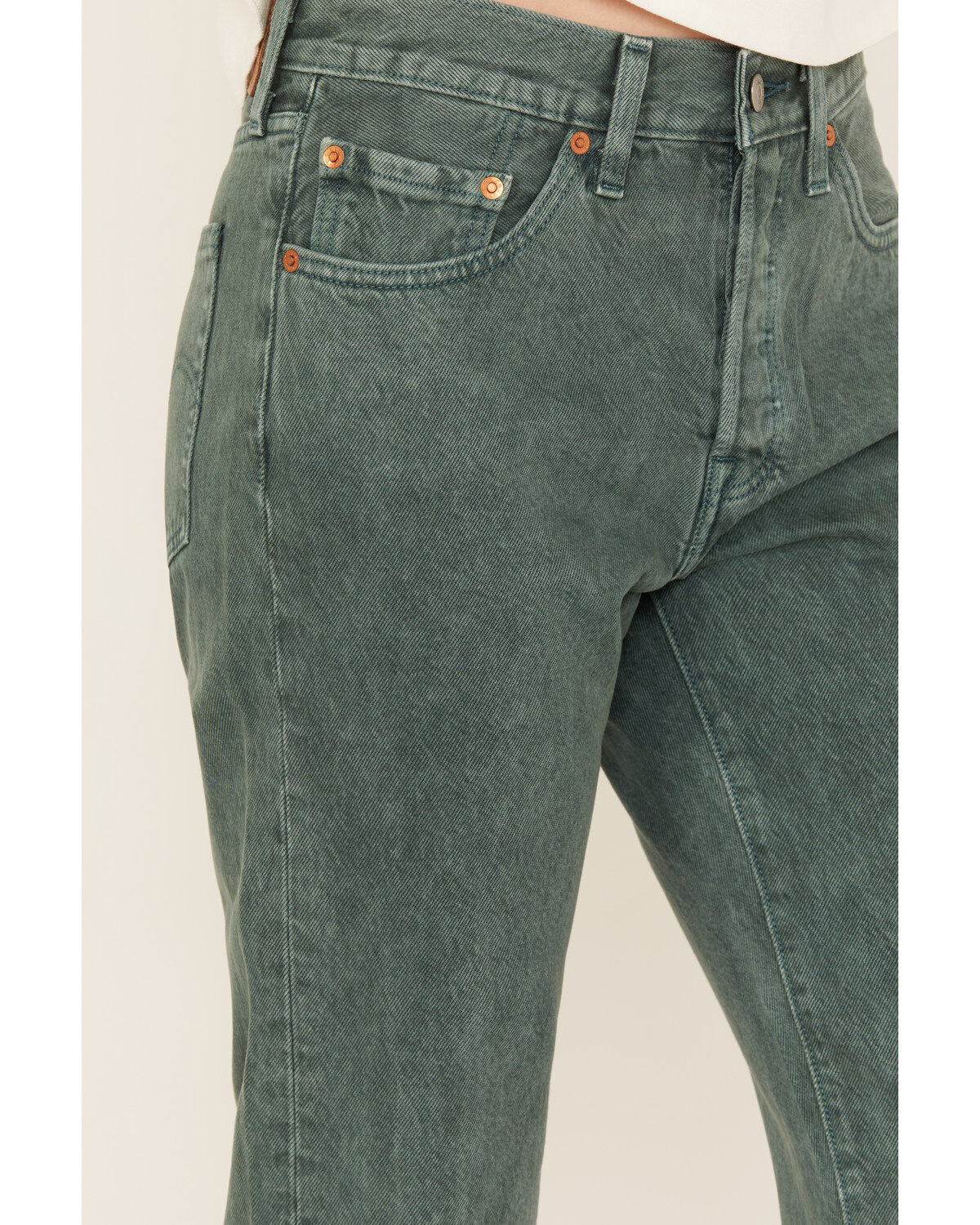 Image #2 - Levi's Premium Women's 501&reg; Original Cropped Jeans, Green, hi-res