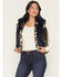 Image #1 - Azalea Wang Women's Boot Barn Exclusive Faux Fur Striped Vest, Navy, hi-res
