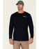 Image #1 - Wrangler FR Men's Flag Back Graphic Long Sleeve Work T-Shirt - Big , Navy, hi-res