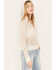 Image #2 - Cleo + Wolf Women's Deep V Hoodie, Cream, hi-res