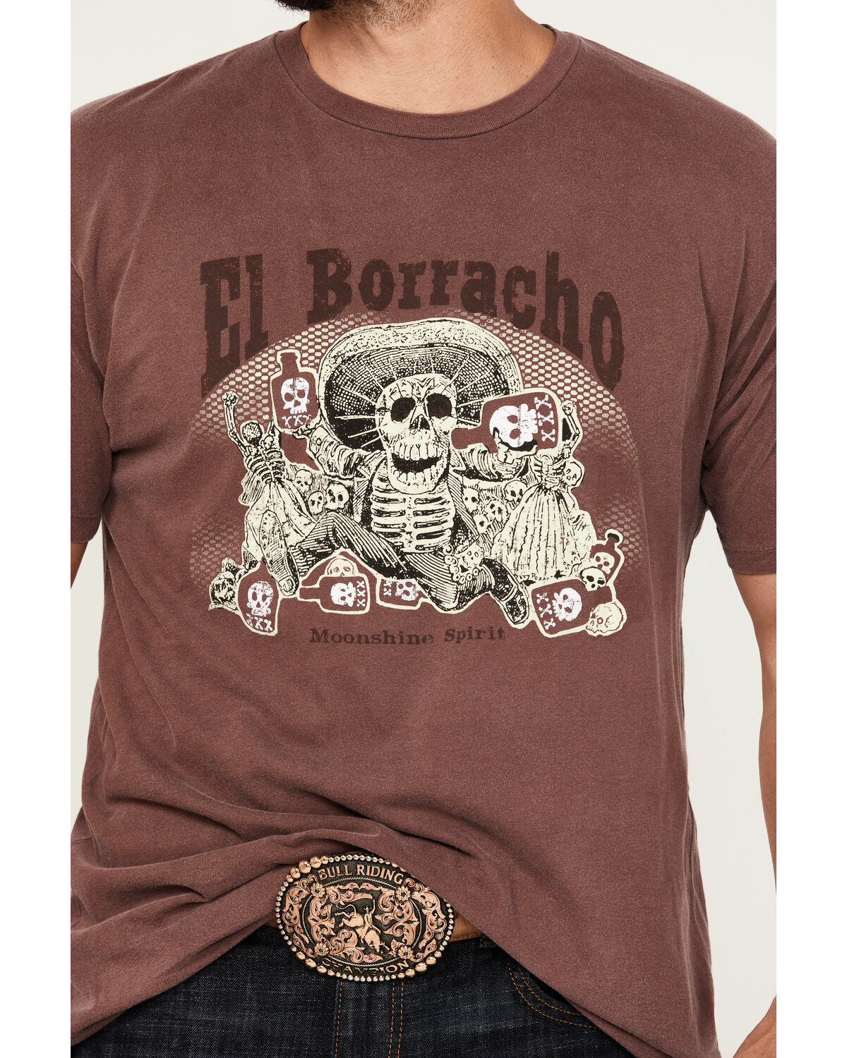 Image #3 - Moonshine Spirit&reg; Men's El Borracho Short Sleeve T-Shirt, Light Red, hi-res