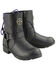 Image #1 - Milwaukee Leather Women's Harness Zip-Up Motorcycle Boots - Round Toe, Black, hi-res