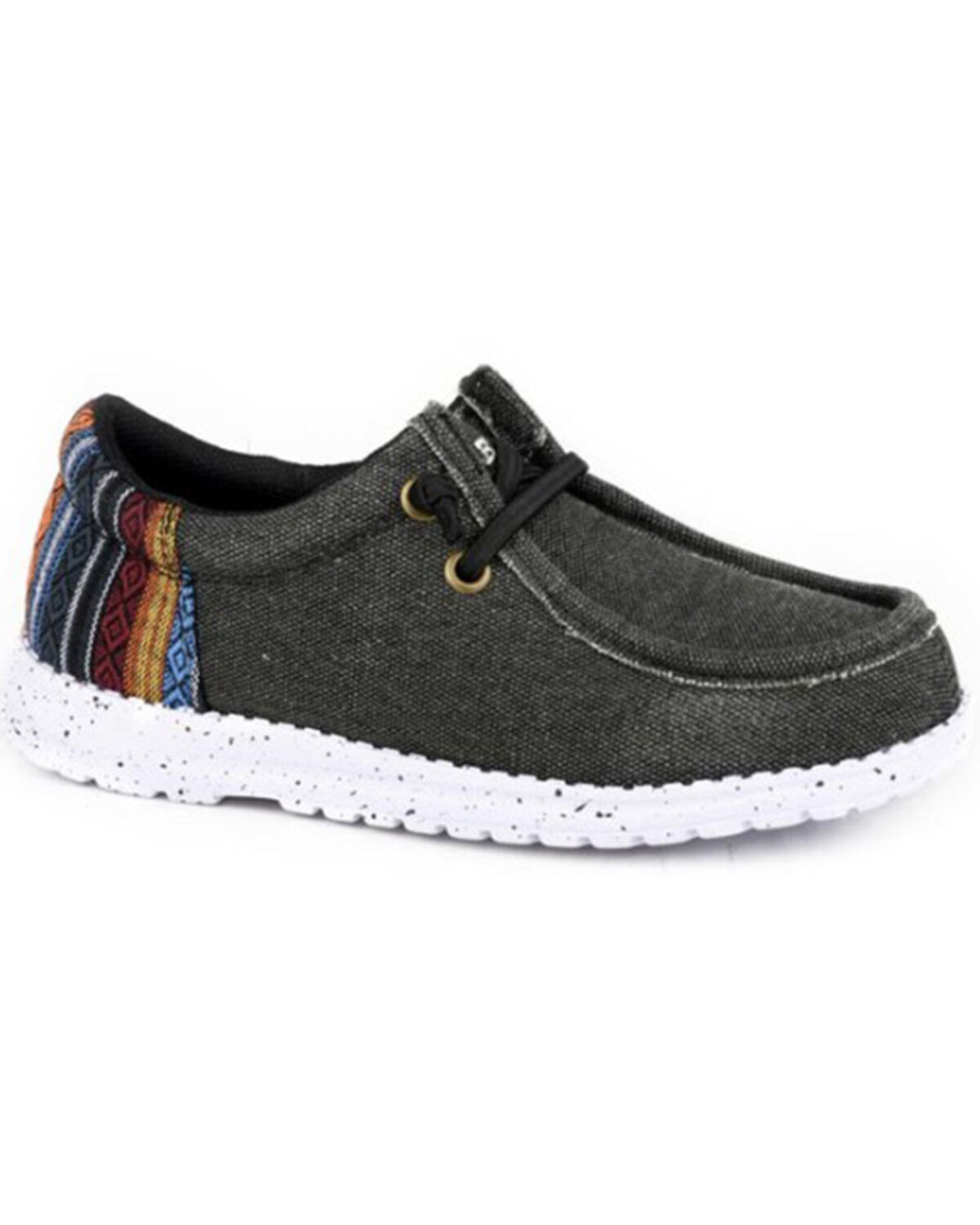 Image #1 - Roper Little Boys' Hang Loose Southwestern Print Slip-On Casual Shoes - Moc Toe, Black, hi-res