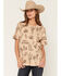 Image #1 - Shyanne Women's Highland Scattered Conversation Print Short Sleeve Boyfriend Graphic Tee, Khaki, hi-res