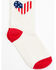 Image #1 - RANK 45® Girls' Americana Heart Crew Socks, Pink, hi-res