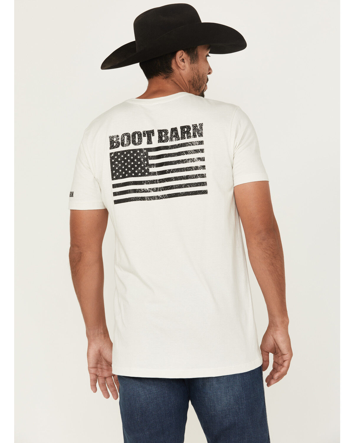 Image #1 - Boot Barn Men's Eagle And Flag Short Sleeve Graphic T-Shirt, Wheat, hi-res