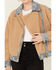 Image #3 - Miss Me Women's Fleece Moto Jacket , Lt Brown, hi-res