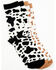 Image #1 - Shyanne Women's Cow Print Crew Socks - 2-Pack, Multi, hi-res