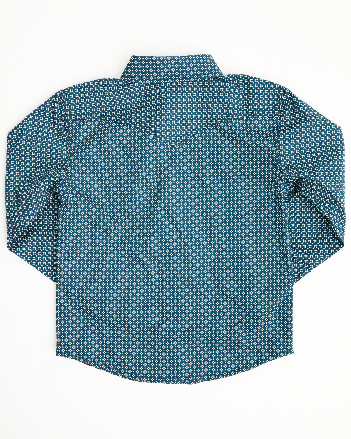 Image #3 - Cody James Toddler Boys' Bourbon Geo Print Long Sleeve Pearl Snap Western Shirt, Navy, hi-res