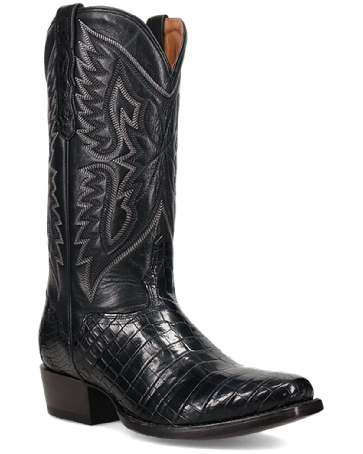 Image #1 - El Dorado Men's Nile Exotic Crocodile Western Boots - Square Toe, Black, hi-res