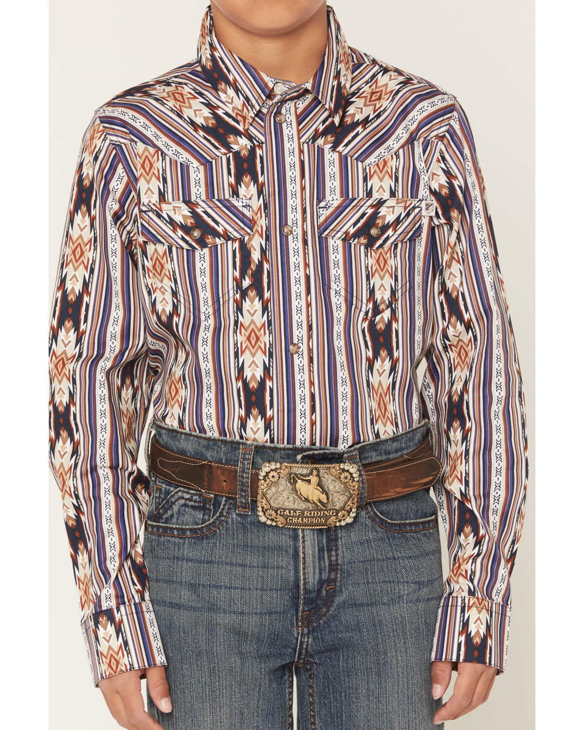 Image #3 - RANK 45&reg; Men's White Mountain Striped Long Sleeve Snap Stretch Western Shirt, Multi, hi-res