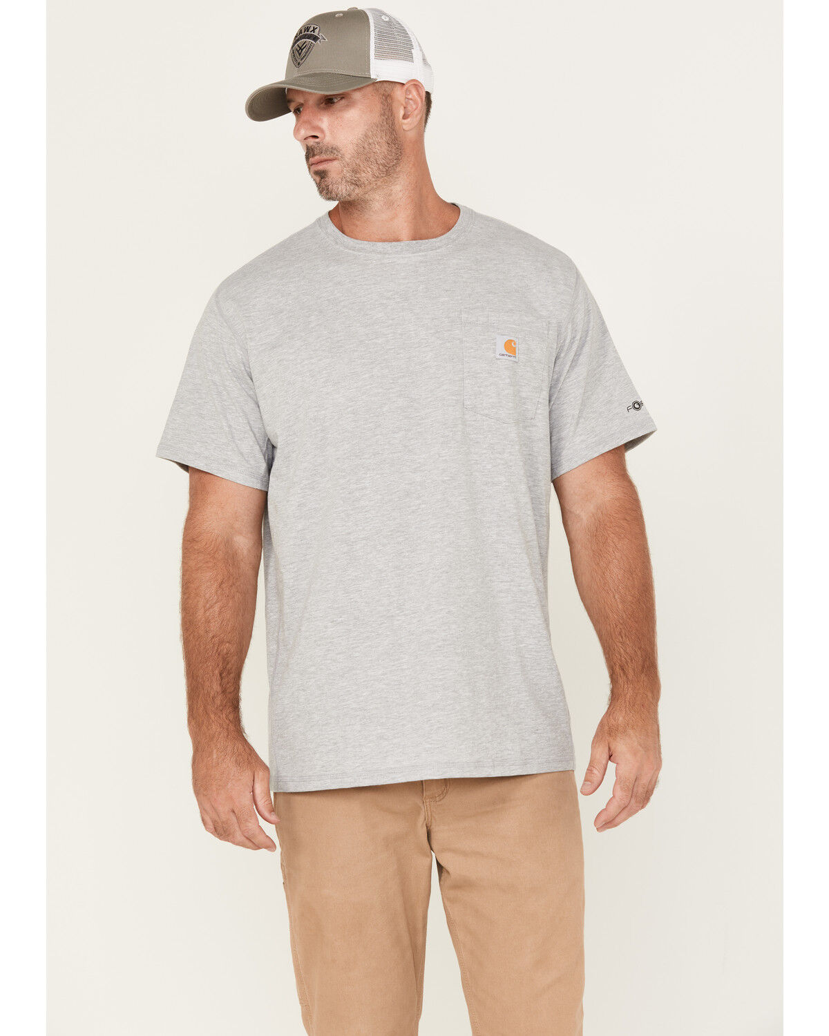 Image #1 - Carhartt Men's Force&reg; Relaxed Fit Short Sleeve Pocket T-Shirt, Silver, hi-res