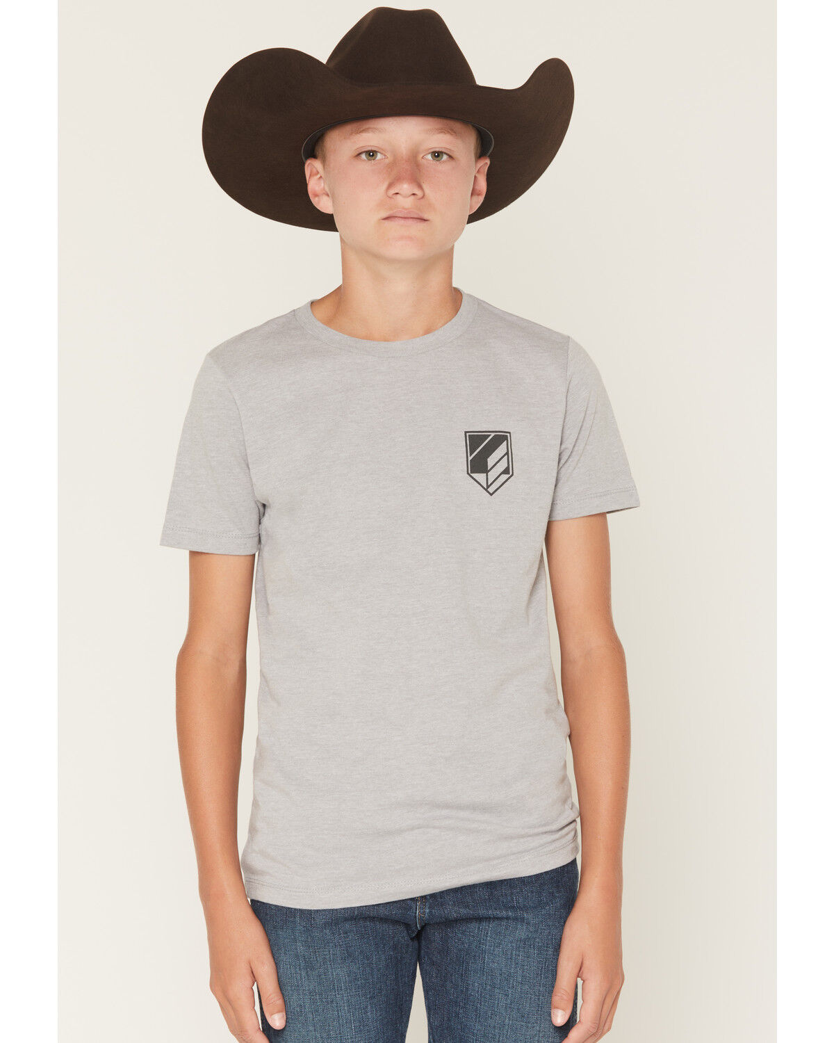Image #2 - RANK 45&reg; Boys' Americana Cowboy Logo Short Sleeve Graphic T-Shirt, Silver, hi-res