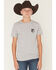 Image #2 - RANK 45&reg; Boys' Americana Cowboy Logo Short Sleeve Graphic T-Shirt, Silver, hi-res