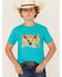 Image #1 - Rock & Roll Denim Boys' Steerhead Short Sleeve Graphic T-Shirt , Teal, hi-res