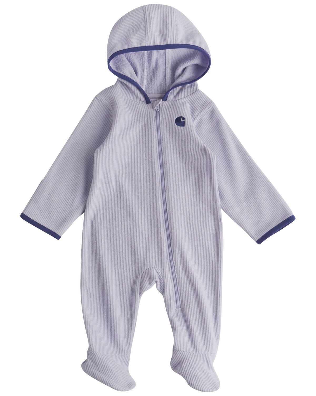 Carhartt Infant Girls' Solid Long Sleeve Hooded Onesie, Purple, hi-res