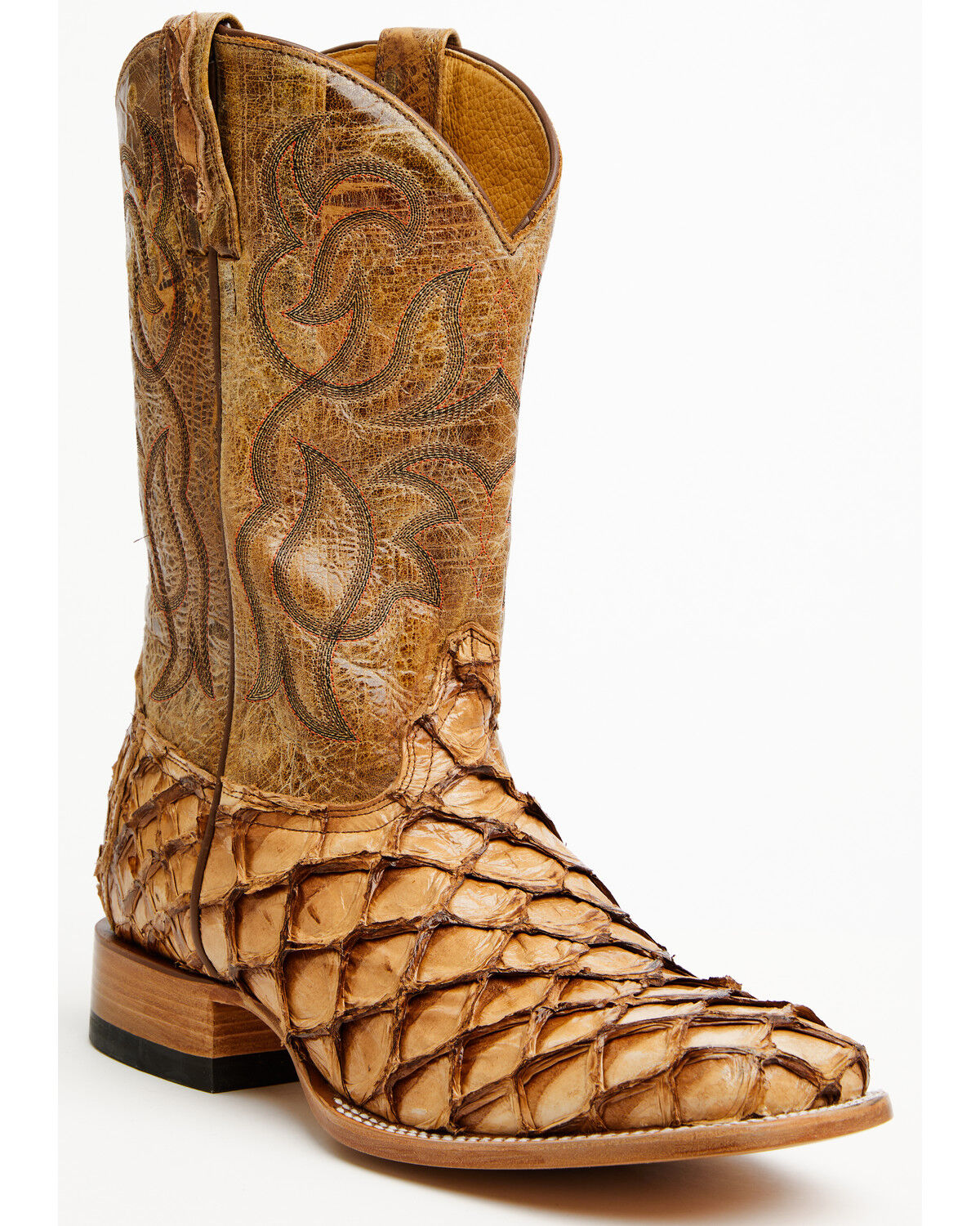 Cody James Men's Pirarucu Exotic Boots - Broad Square Toe, Brown, hi-res