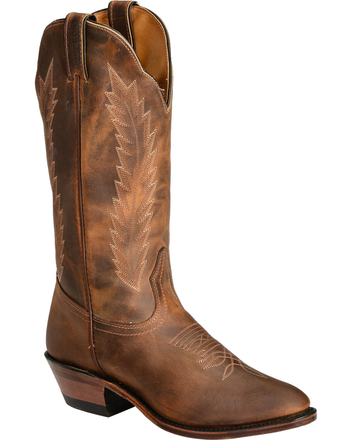 Image #1 - Boulet Fancy Stitched Cowgirl Boots - Medium Toe, Golden, hi-res
