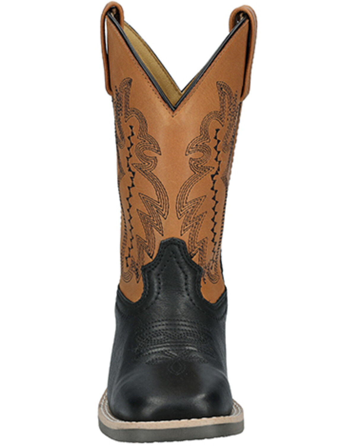 Image #4 - Smoky Mountain Little Boys' Garrett Western Boots - Broad Square Toe, Black/tan, hi-res