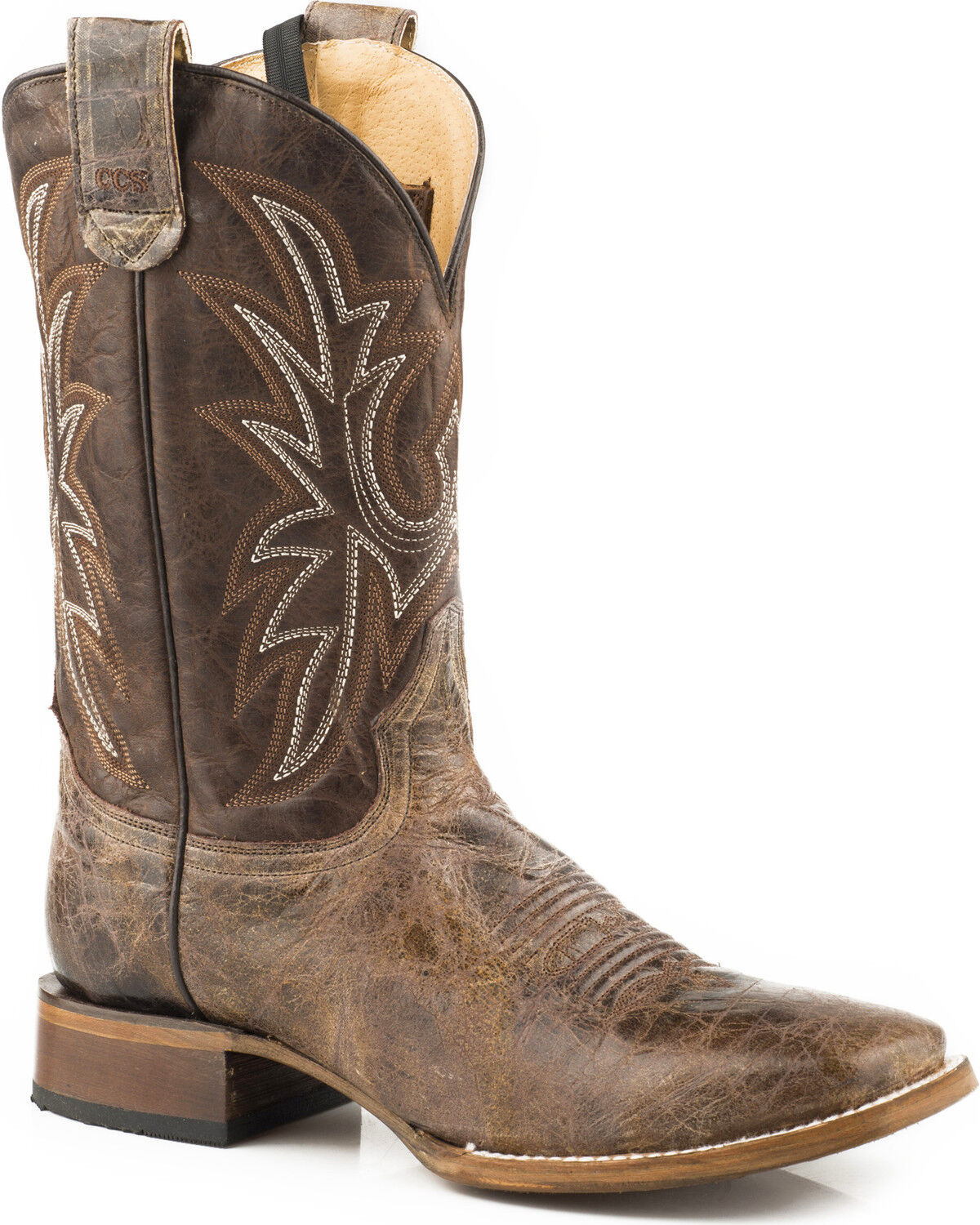 Image #1 - Roper Men's Pierce Sidewinder Concealed Carry System Western Boots - Broad Square Toe, Brown, hi-res